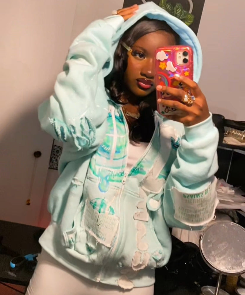 Jesus Zip up - Teal